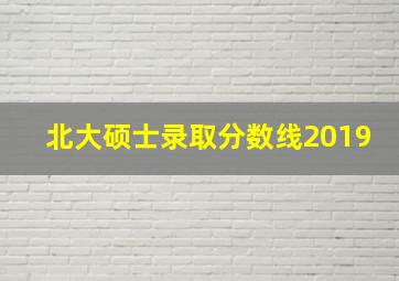 北大硕士录取分数线2019