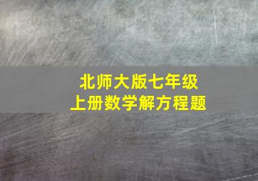 北师大版七年级上册数学解方程题