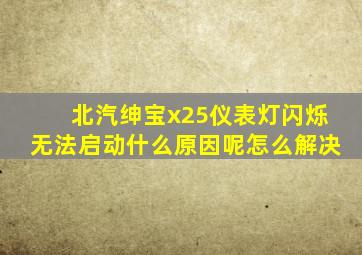 北汽绅宝x25仪表灯闪烁无法启动什么原因呢怎么解决