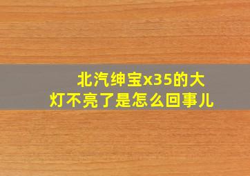 北汽绅宝x35的大灯不亮了是怎么回事儿