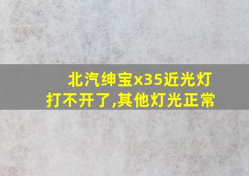 北汽绅宝x35近光灯打不开了,其他灯光正常