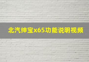 北汽绅宝x65功能说明视频