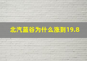 北汽蓝谷为什么涨到19.8