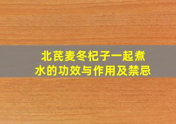 北芪麦冬杞子一起煮水的功效与作用及禁忌