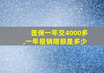 医保一年交4000多,一年报销限额是多少