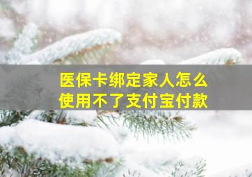 医保卡绑定家人怎么使用不了支付宝付款