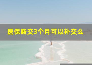 医保断交3个月可以补交么