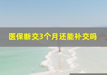 医保断交3个月还能补交吗