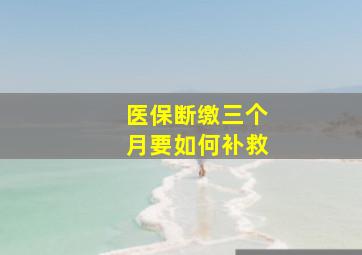 医保断缴三个月要如何补救