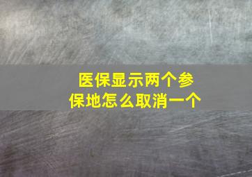 医保显示两个参保地怎么取消一个