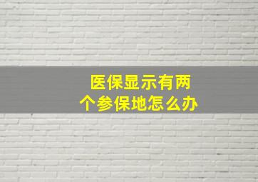 医保显示有两个参保地怎么办