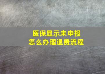 医保显示未申报怎么办理退费流程