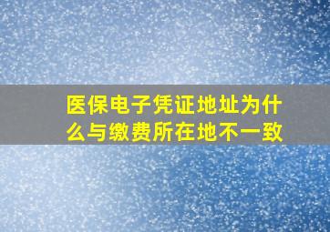 医保电子凭证地址为什么与缴费所在地不一致