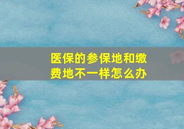 医保的参保地和缴费地不一样怎么办