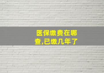 医保缴费在哪查,已缴几年了