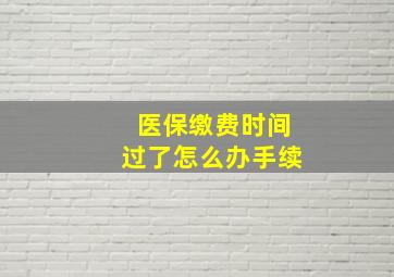 医保缴费时间过了怎么办手续