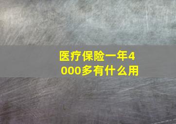 医疗保险一年4000多有什么用