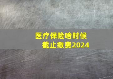 医疗保险啥时候截止缴费2024