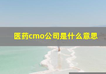 医药cmo公司是什么意思