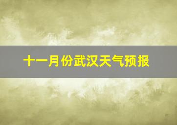 十一月份武汉天气预报