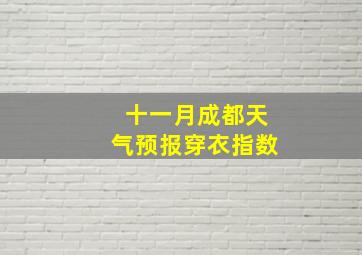 十一月成都天气预报穿衣指数