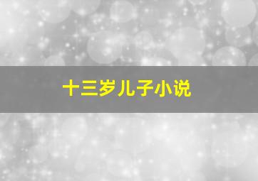 十三岁儿子小说