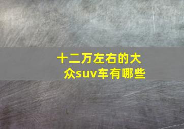 十二万左右的大众suv车有哪些