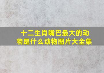 十二生肖嘴巴最大的动物是什么动物图片大全集