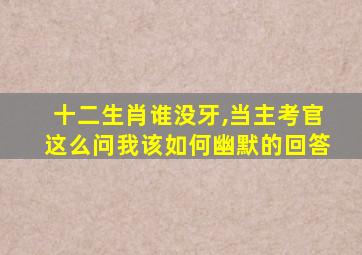 十二生肖谁没牙,当主考官这么问我该如何幽默的回答