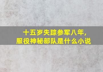 十五岁失踪参军八年,服役神秘部队是什么小说