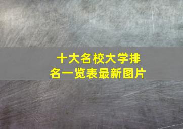 十大名校大学排名一览表最新图片