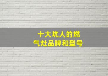 十大坑人的燃气灶品牌和型号