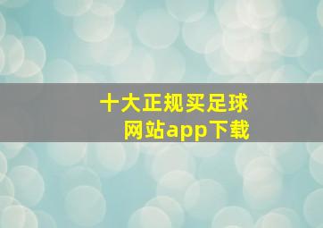 十大正规买足球网站app下载