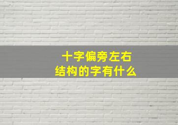 十字偏旁左右结构的字有什么