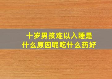 十岁男孩难以入睡是什么原因呢吃什么药好