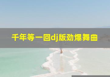 千年等一回dj版劲爆舞曲