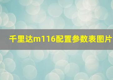 千里达m116配置参数表图片