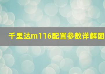 千里达m116配置参数详解图