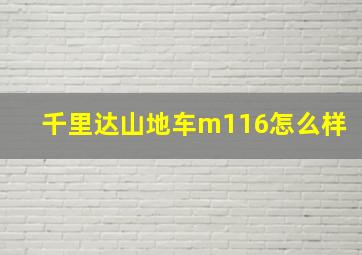 千里达山地车m116怎么样