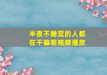 半夜不睡觉的人都在干嘛呢视频播放