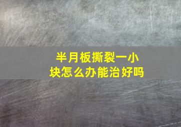 半月板撕裂一小块怎么办能治好吗