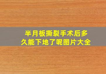 半月板撕裂手术后多久能下地了呢图片大全