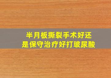 半月板撕裂手术好还是保守治疗好打玻尿酸