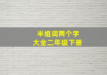 半组词两个字大全二年级下册