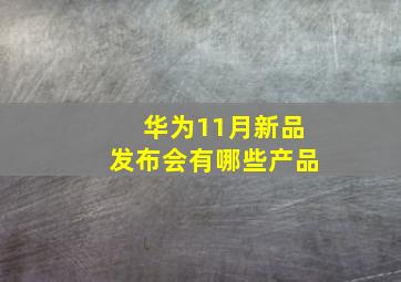 华为11月新品发布会有哪些产品