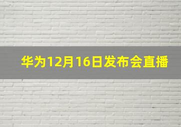 华为12月16日发布会直播