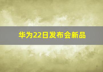 华为22日发布会新品