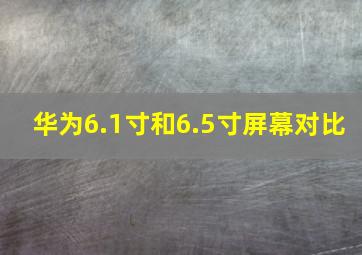 华为6.1寸和6.5寸屏幕对比