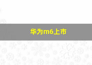 华为m6上市