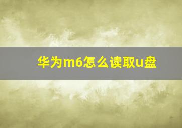 华为m6怎么读取u盘